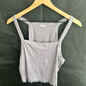 Free People Gray Ribbed Camisole
